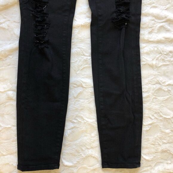 Frame De Jeanne Black Distressed Skinny Jeans - Women’s 28 - Picture 4 of 9
